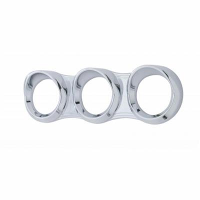 Truck City Chrome & Parts - Chrome Plastic 2006 + Peterbilt 3 Gauge Cluster Cover - Horizontal