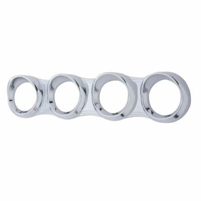 Truck City Chrome & Parts - Chrome Plastic 2006 + Peterbilt 4 Gauge Cluster Cover - Horizontal