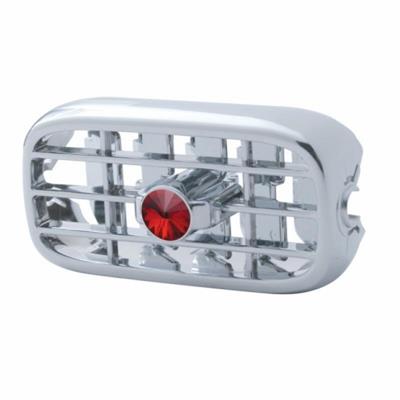 Truck City Chrome & Parts - Chrome Plastic 2006 + Peterbilt A/C Vent W/ Diamond - Red
