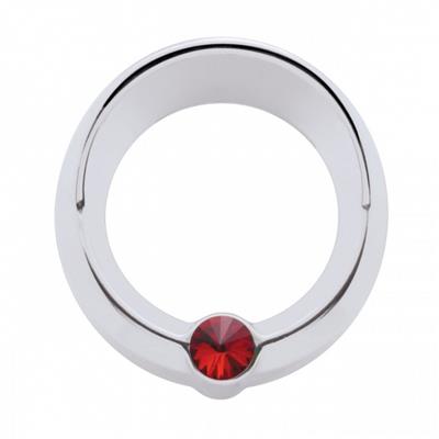 Truck City Chrome & Parts - Chrome Plastic Freightliner Small Gauge Cover W/ Visor & Diamond - Red