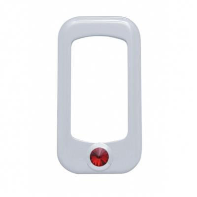 Truck City Chrome & Parts - Chrome Plastic Rocker Switch Trim W/ Diamond Peterbilt/Kenworth - Red