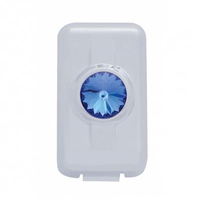 Truck City Chrome & Parts - Chrome Plastic Volvo Switch Plug Cover W/ Diamond - Blue (2-pack)