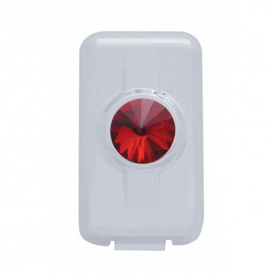 Truck City Chrome & Parts - Chrome Plastic Volvo Switch Plug Cover W/ Diamond - Red (2-pack)