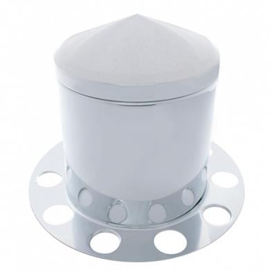 Truck City Chrome & Parts - Chrome Pointed Rear Axle Cover 3PC Kit With 1-1/2" Nut Cover - Aluminum