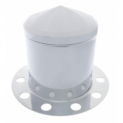 Truck City Chrome & Parts - Chrome Pointed Rear Axle Cover 3PC Kit With 33mm Nut Cover