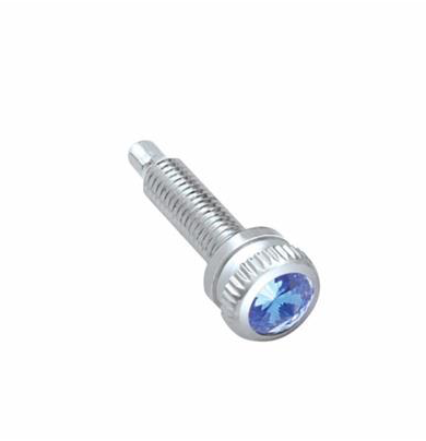 Truck City Chrome & Parts - Short Dash Screw With Blue Crystal For Navistar International (6-Pack)