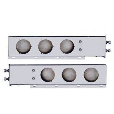 Truck City Chrome & Parts - Stainless Spring Loaded Light Bar w/ Round Cutout 2 1/2" Bolt Pattern.
