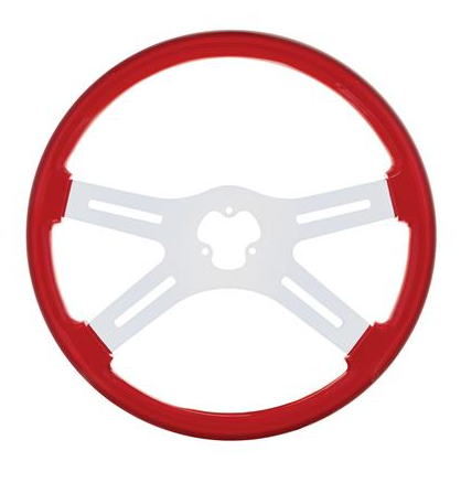 Truck City Chrome & Parts - Steering Wheel 18" Color 4 Spoke - Indigo Red