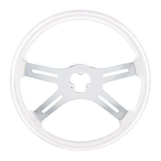 Truck City Chrome & Parts - Steering Wheel 18" Glacier White - 4 Spoke