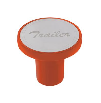 Truck City Chrome & Parts - ''Trailer'' Aluminum Screw-On Air Valve Knob w/ Stainless Plaque