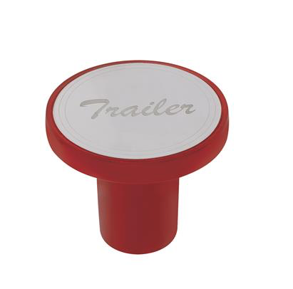 Truck City Chrome & Parts - ''Trailer'' Aluminum Screw-On Air Valve Knob w/ Stainless Plaque