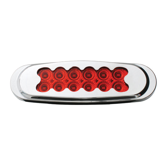 Ultra Thin Spyder 12 LED Marker Light w/ Chrome Plastic Matrix Bezel  Red/Red