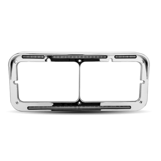 Universal Rectangular Flatline Headlight Bezel - Clear Amber