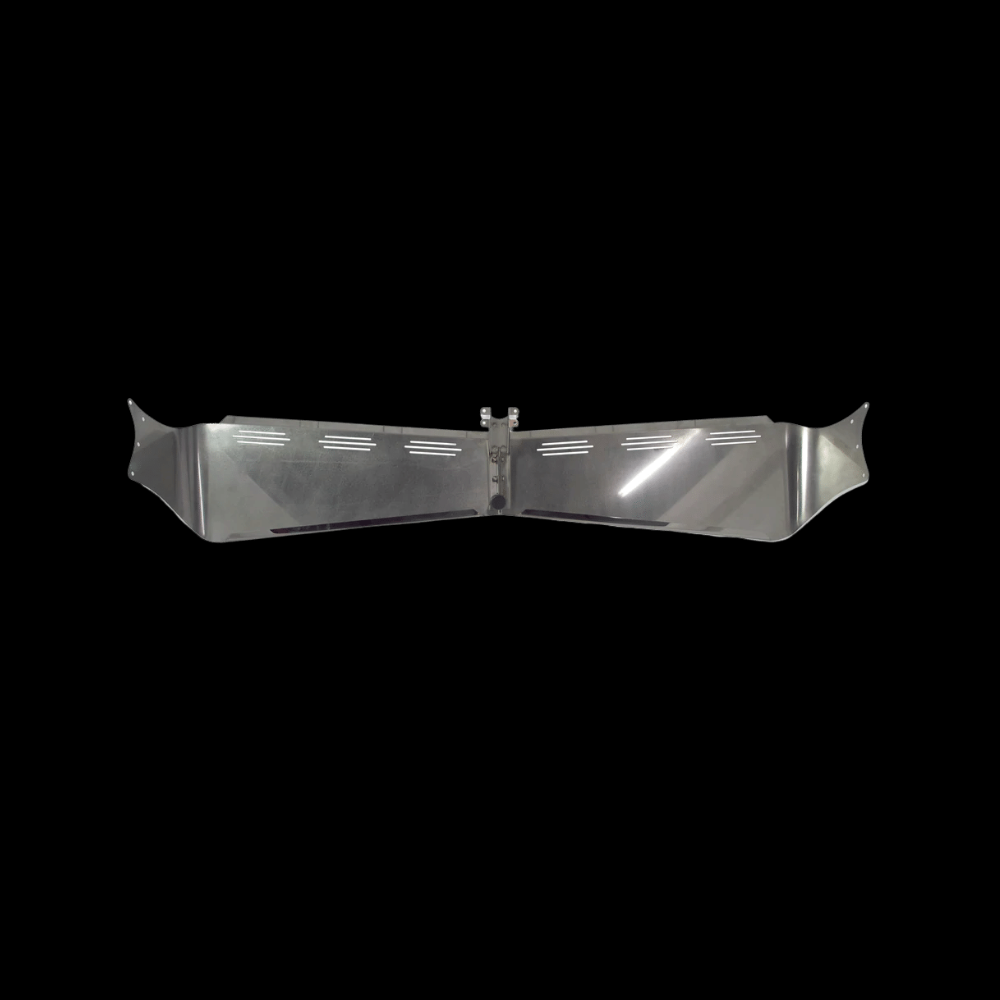 US19-593105 - Visor Bowtie 6 Hidden Light Holes Fits Curved Glass Kenworth T600, T660, T800, W900. 12-1/2” Reduced 7-3/4”