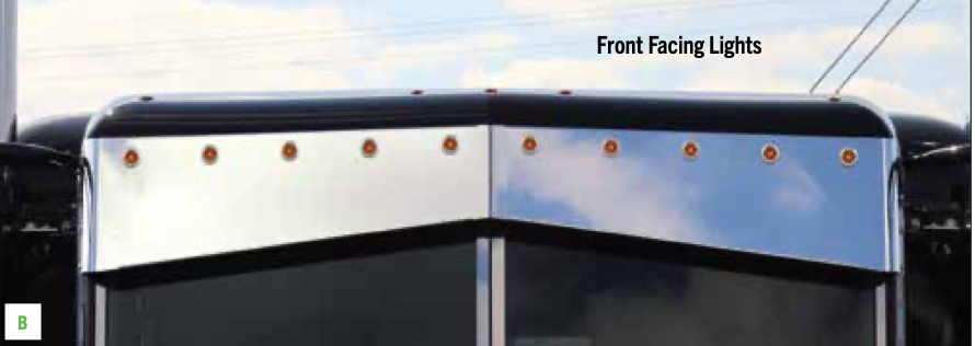 Visor 11" Cab Mounted - Peterbilt 10 Button Light Holes Fits Various Models