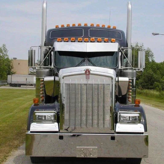 Visor 11" Stainless Steel Kenworth W900 C500 T600 T800 Flat Glass (1998-2006)
