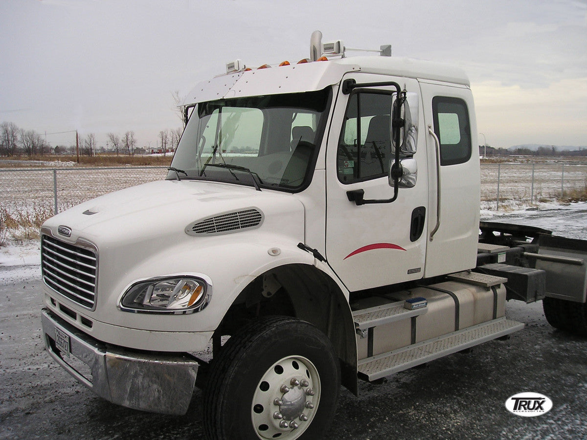 Visor 12.25" Stainless Steel Freightliner Business Class M2 106, M2 112 Flat Top (2003-2006)