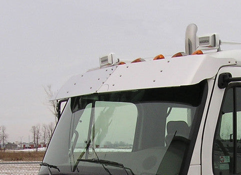 Visor 12.25" Stainless Steel Freightliner M2 Business Class M2 106, M2 112 Flat Top (2003-2006)