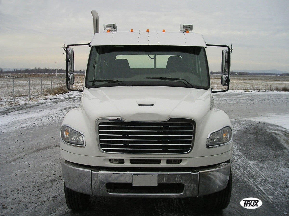 Visor 12.5" Stainless Steel Blank Freightliner Business Class M2 106, 108SD & 114SD 2012+, M2 112 Flat Top, Regular Cab 2006+