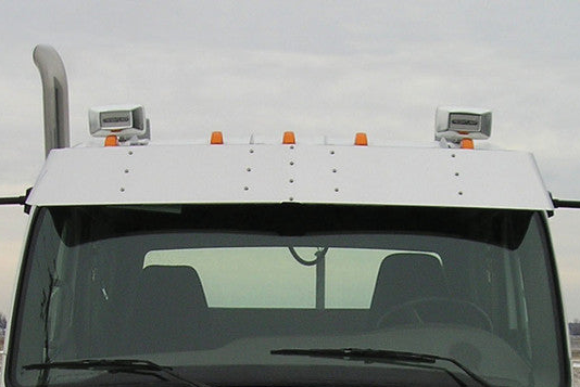 Visor 12.5" Stainless Steel Blank Freightliner M2 Business Class 106, 108SD & 114SD 2012+, M2 112 Flat Top, Regular Cab 2006+