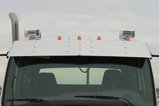 Visor 12.5" Stainless Steel Blank Freightliner M2 Business Class 106, 108SD & 114SD 2012+, M2 112 Flat Top, Regular Cab 2006+