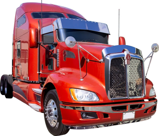 Visor 12" Kenworth W900L/ T660/ T800/ T330. ’96 & Up. w/(15) - 3/4” Light Holes. (Curved Windshield) 3 Mount Holes