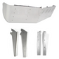 Visor 13.5" - 15.5" w/ 8 Hidden Light Holes, International 9200, 9400, 9300, 9900 Round/Curved Windshields Only - Stainless Steel