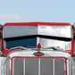 Visor 13” - 9"  Bowtie w/ 6 Hidden Light Holes, Peterbilt 357, 378, 379, 386, 389 Series - Stainless Steel