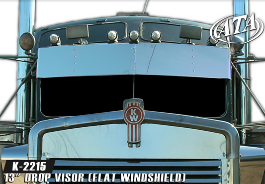 Visor 13" Kenworth Flat Glass w/ (14) 3/4" light holes