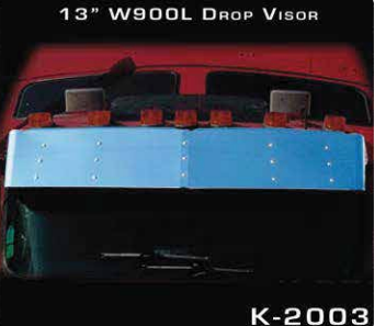 Visor 13" Kenworth W900L Curved windshield. (1996+) W900L/T300