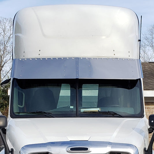 Visor 15.5" Stainless Steel 22 x 3/4 Button Light Holes Freightliner Cascadia (2008-2014)