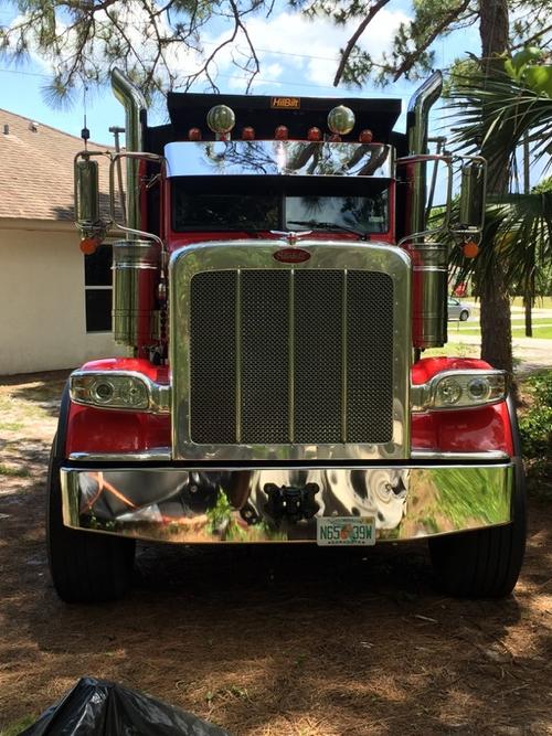 Visor 15" Peterbilt 367, 379, 386, 389 Standard & Ultra Cab w/ Door Mount Mirrors - Stainless Steel