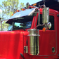 Visor 15" Peterbilt 367, 379, 386, 389 Standard & Ultra Cab w/ Door Mount Mirrors - Stainless Steel
