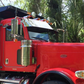 Visor 15" Peterbilt 367, 379, 386, 389 Standard & Ultra Cab w/ Door Mount Mirrors - Stainless Steel