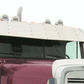 Visor 15" Stainless Steel Gangster Freightliner Fiberglass Flat Top Classic, FLD 120, FLD 112 Door Mounted Mirros (1991+)