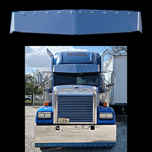 Visor 15" x 18" V-Style Freightliner FLD/Classic Condo Custom w/10-3/4” Light Holes Evenly Spaced Across the Top Face.