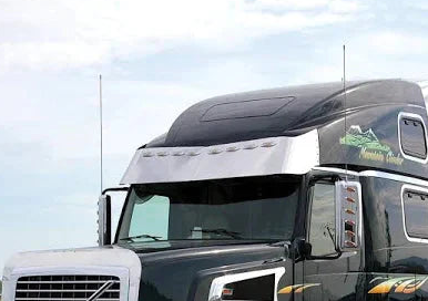 Visor 17" Volvo VN670 - 730 - 780 - VT800 Raised Roof with 8 Slotted Light Holes (2003+)