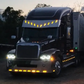 Visor 18" - 20" Stainless Steel Freightliner Century/Columbia/Coronado w/ Hidden Lights Holes in "V" Style. - 2 Hole Side Mount