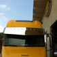 Visor 18" - 20" V Style w/ 10 Hidden Light Holes, Freightliner Century/Columbia/Coronado - Stainless Steel 304 2 Hole Side Mount