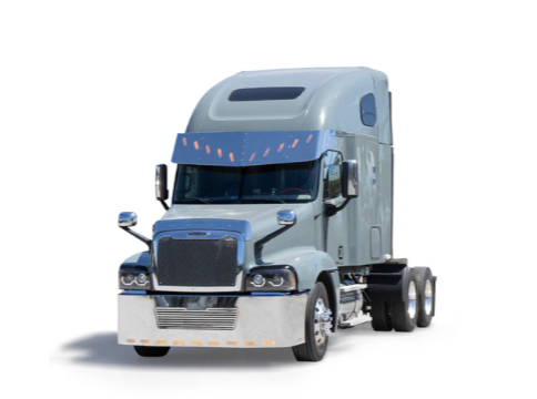 Visor 18" - 20" w/ 10 Hidden Light Holes In "V" Style, Freightliner Century/Columbia/Coronado 3 Hole Side Mount - Stainless Steel