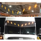 Visor 18.5" "V"-Style w/ 8 Hidden Light Holes, Freightliner Cascadia (2007+) Cascadia Body Style (2018+) - Stainless Steel