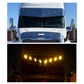 Visor 18.5" "V"-Style w/ 8 Hidden Light Holes, Freightliner Cascadia (2007+) Cascadia Body Style (2018+) - Stainless Steel