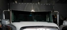 Visor 18" x 20" V-Style  w/ 14 - 3/4" Light Holes (3 Hole Side Mount) fits Freightliner Columbia / Century / Coronado (2004+)