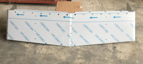 Visor 18" x 20" V-Style  w/ 14 - 3/4" Light Holes (3 Hole Side Mount) fits Freightliner Columbia / Century / Coronado (2004+)