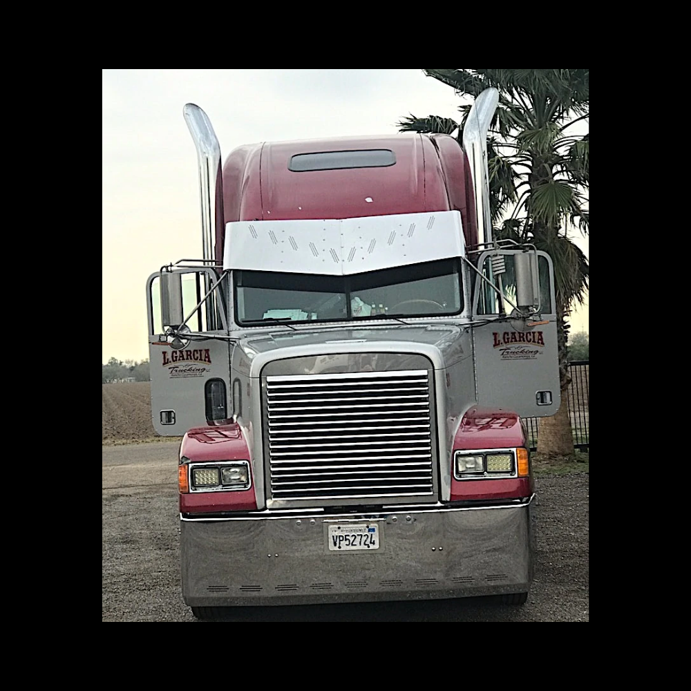 Visor 20" - 18" Freightliner Classic/FLD Condo V-Style 10 Hidden Light Holes In "V"