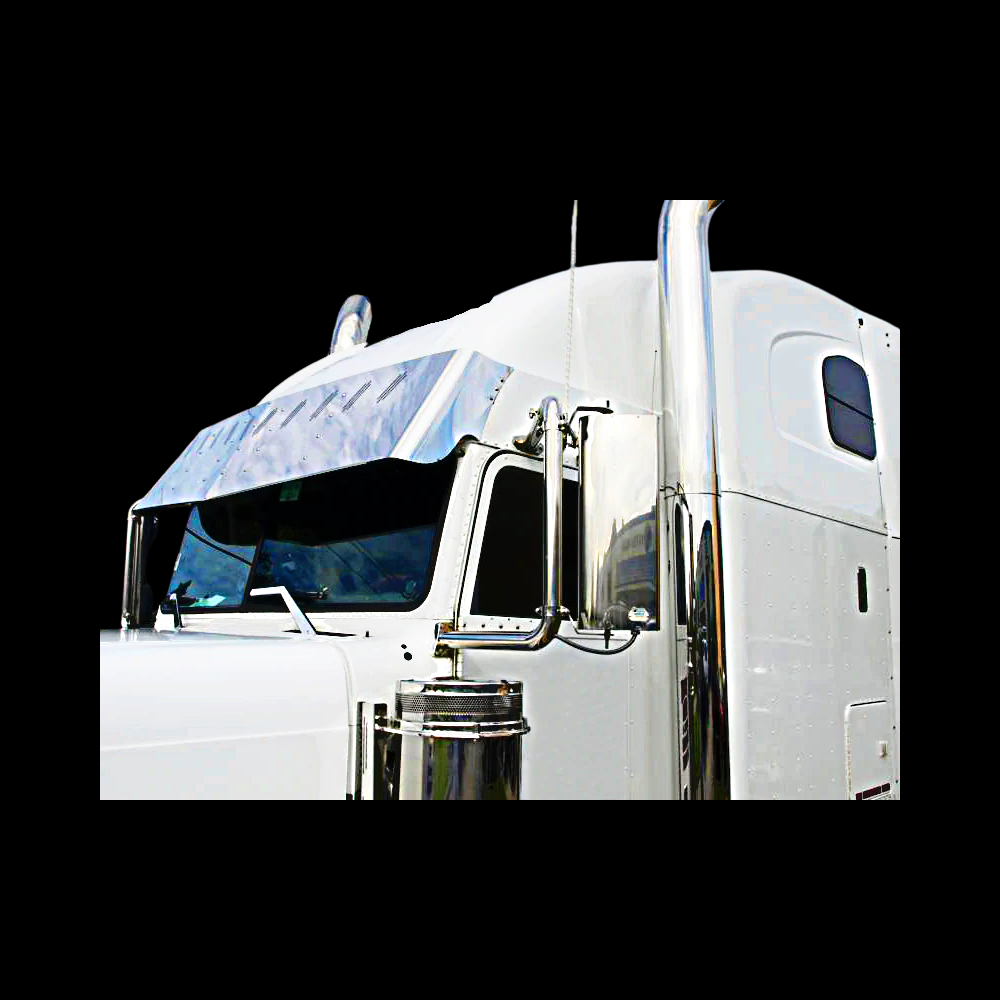 Visor 20" - 18" Freightliner Classic /FLD Condo V-Style 10 Hidden Light Holes