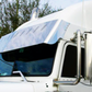 Visor 20" - 18" "V"-Style w/ 10 Hidden Light Holes Freightliner Classic / FLD Condo - Stainless Steel