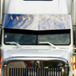 Visor 20" - 18" "V"-Style w/ 10 Hidden Light Holes Freightliner Classic / FLD Condo - Stainless Steel