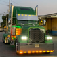 Visor 20" Close to Windshield w/ 6 Hidden Light Holes, Freightliner Classic/FLD Condo - Stainless Steel