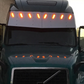 Visor 20" V-Style 8 Hidden Light Holes Volvo VNL High Roof - Stainless Steel